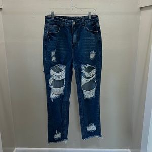 SHEIN distresses jeans. New WO tags. Size large, 40/42, 8/10